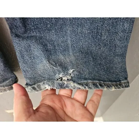 Women's So Denim Jeans Pants Size 0 24W Blue High Rise 90s Bootcut Distressed - Picture 7 of 16